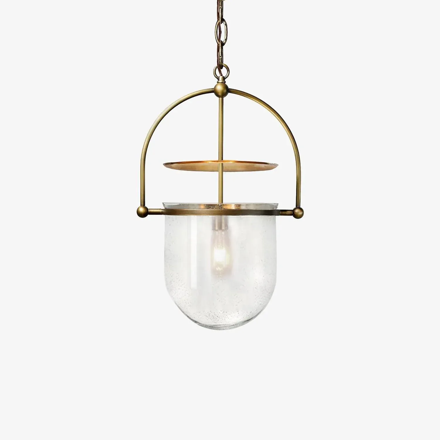 Alessio Unusual Glass Amber Clear Metal Pendant Light Bedroom Living Room