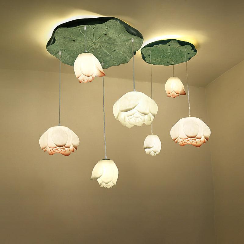 Hailie Modern Stone Flower Chandelier Dining Room Living Room