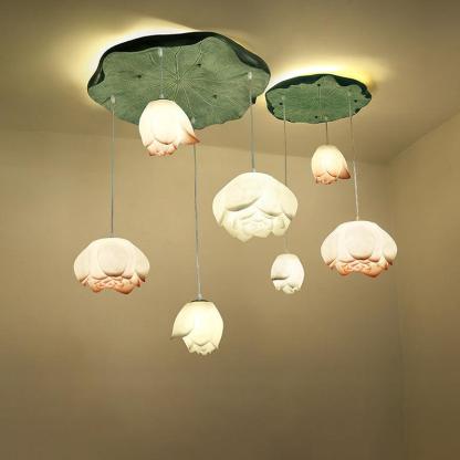 Hailie Modern Stone Flower Chandelier Dining Room Living Room