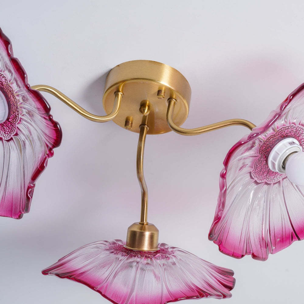 Hailie Modern Flower Ceiling Light Metal Glass Bedroom