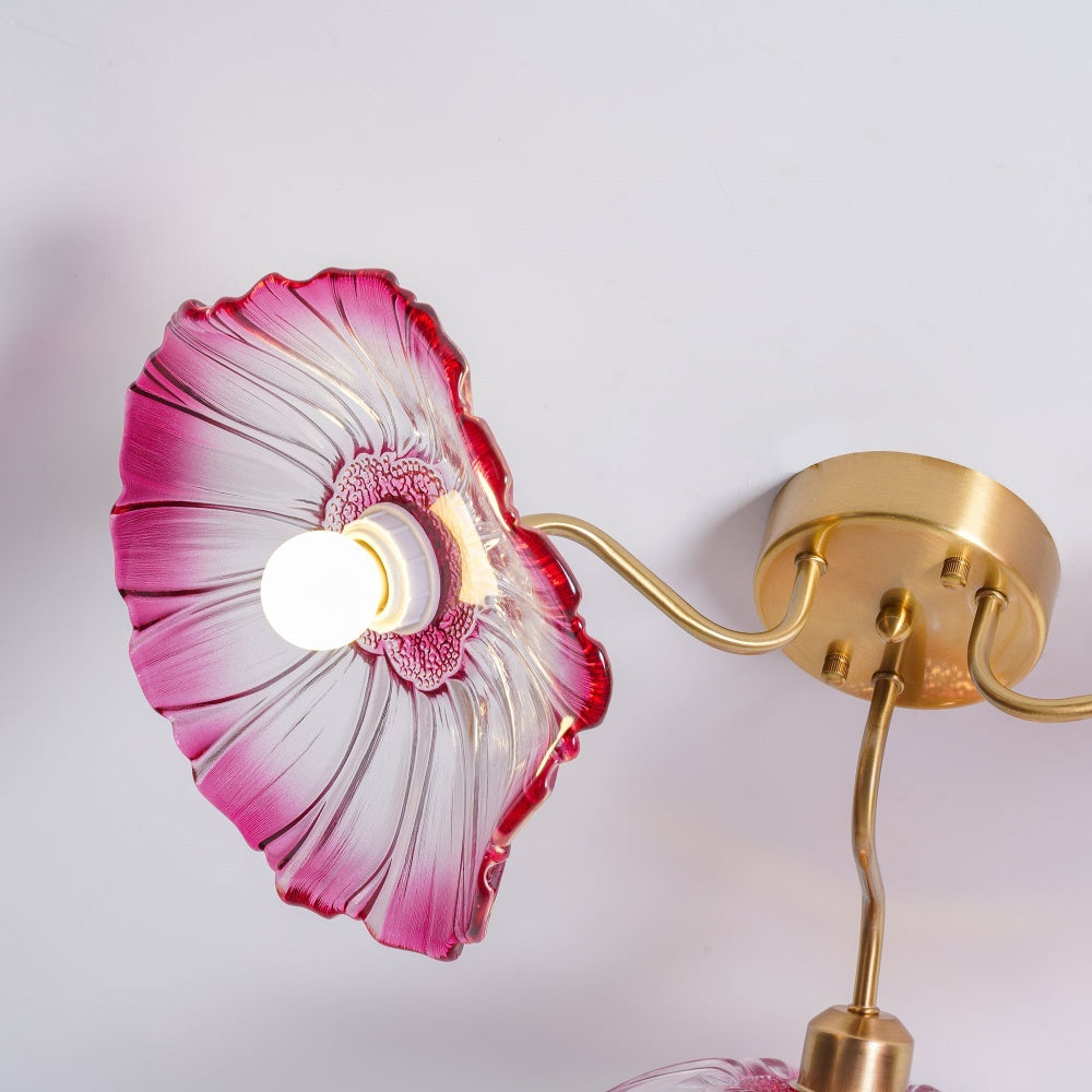 Hailie Modern Flower Ceiling Light Metal Glass Bedroom