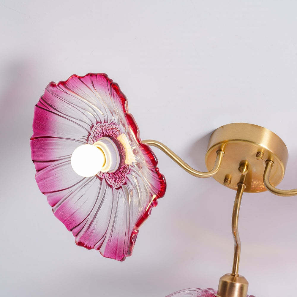 Hailie Modern Flower Ceiling Light Metal Glass Bedroom