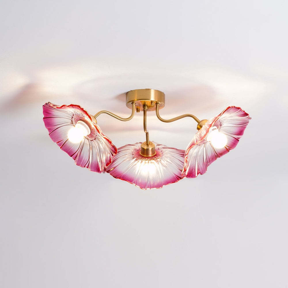 Hailie Modern Flower Ceiling Light Metal Glass Bedroom