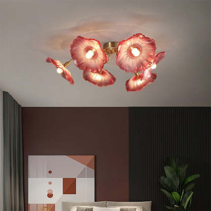 Hailie Modern Flower Ceiling Light Metal Glass Bedroom