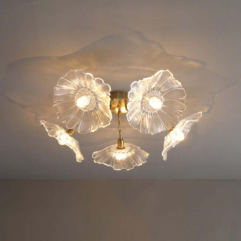 Hailie Modern Flower Ceiling Light Metal Glass Bedroom