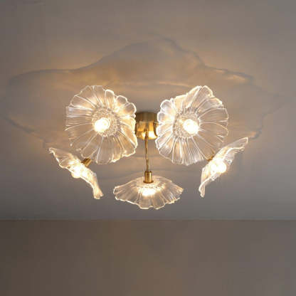 Hailie Modern Flower Ceiling Light Metal Glass Bedroom