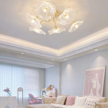 Hailie Modern Flower Ceiling Light Metal Glass Bedroom