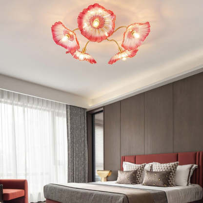 Hailie Modern Flower Ceiling Light Metal Glass Bedroom