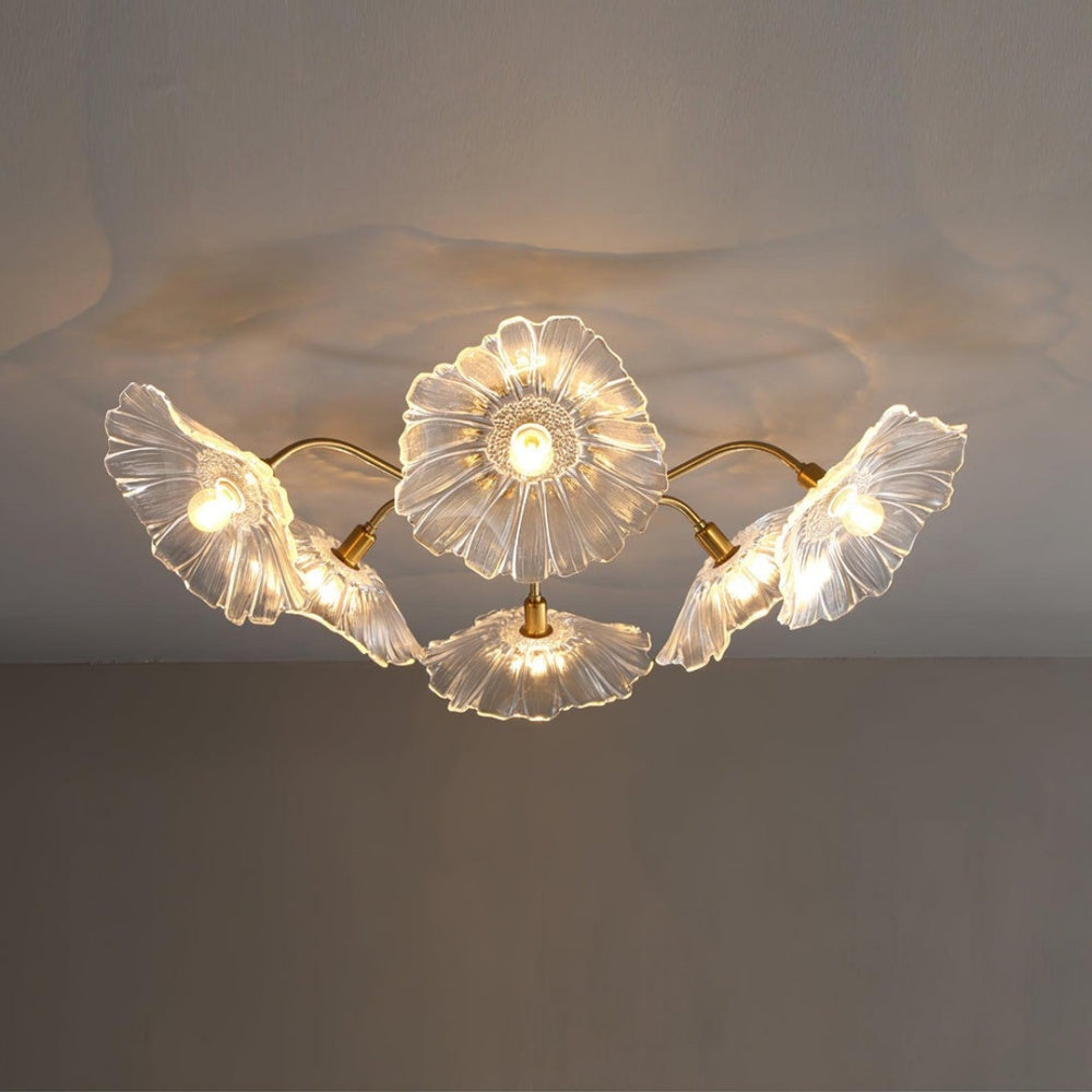 Hailie Modern Flower Ceiling Light Metal Glass Bedroom