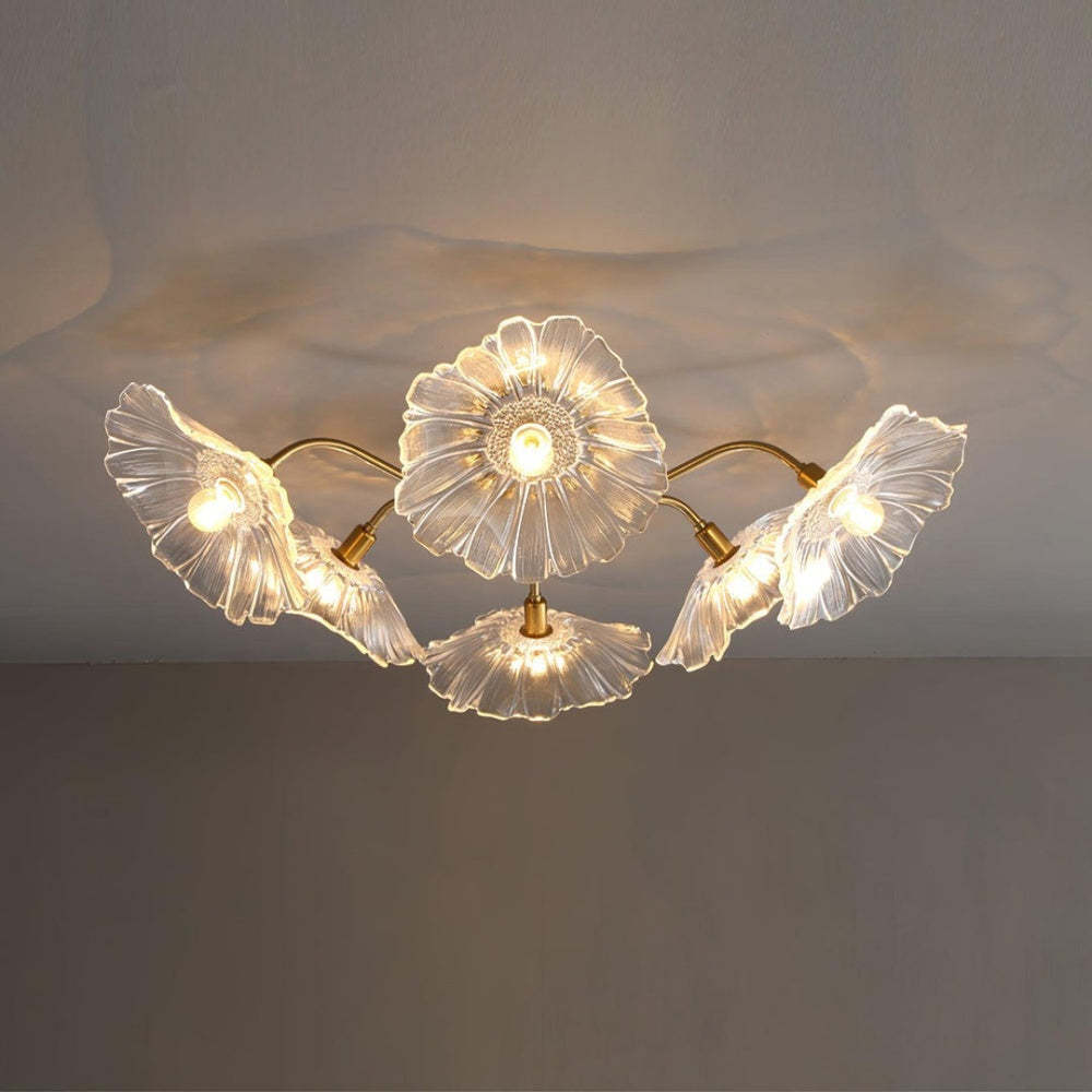 Hailie Modern Flower Ceiling Light Metal Glass Bedroom