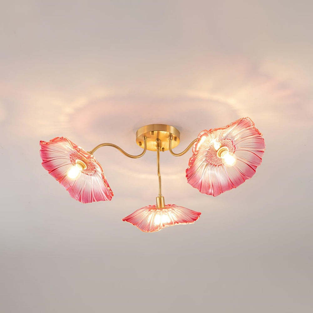 Hailie Modern Flower Ceiling Light Metal Glass Bedroom