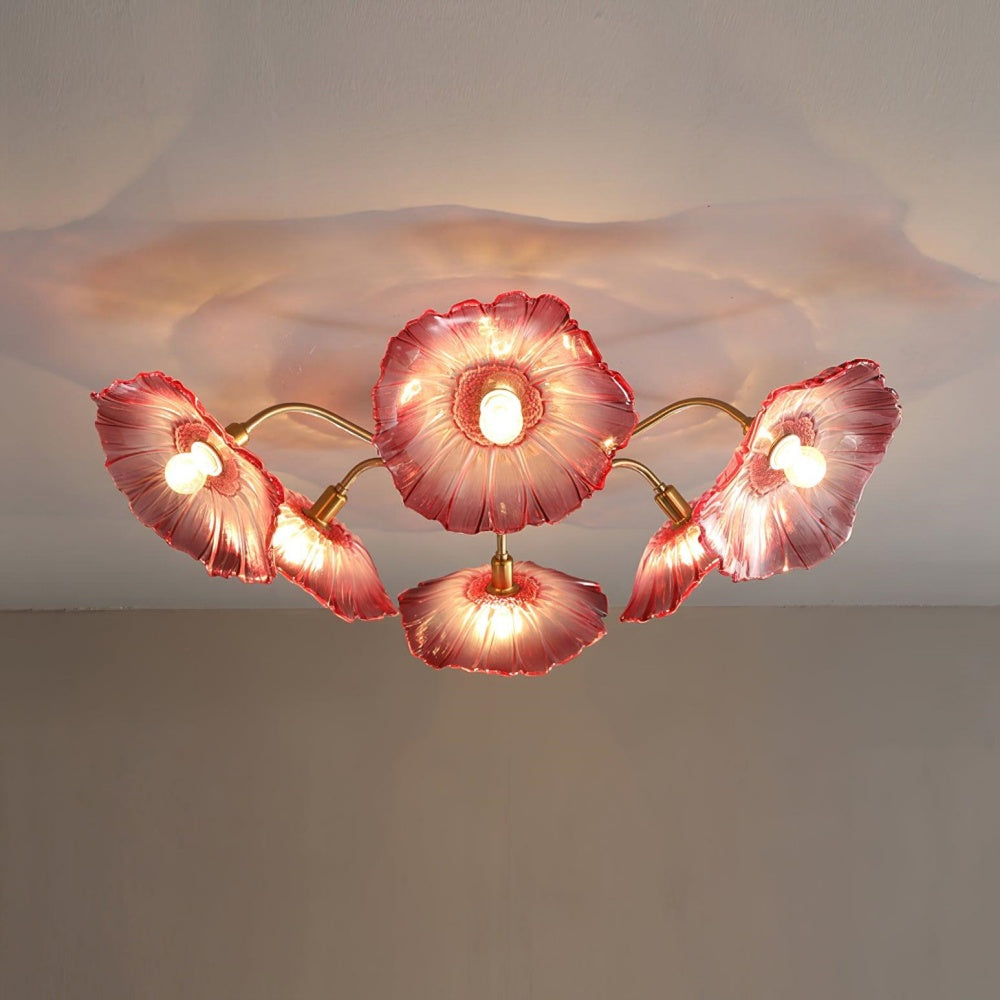 Hailie Modern Flower Ceiling Light Metal Glass Bedroom