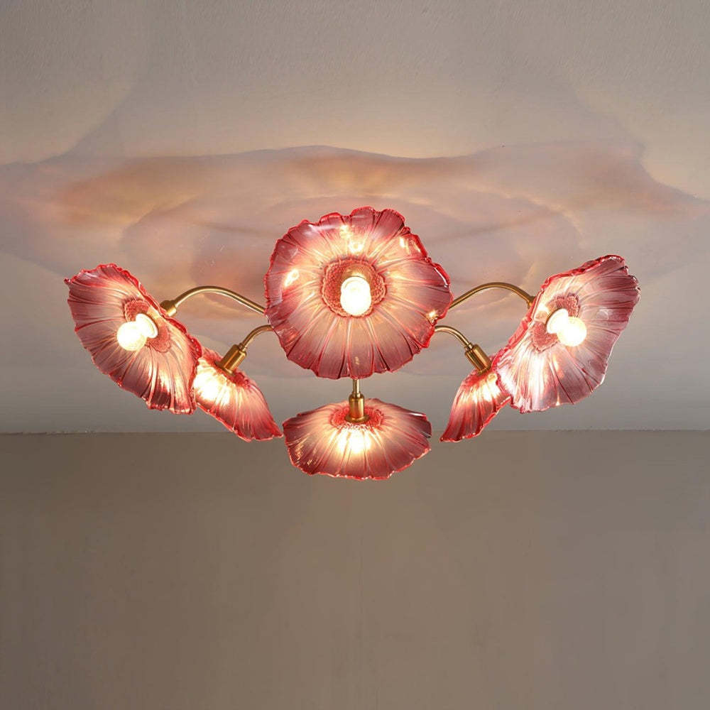Hailie Modern Flower Ceiling Light Metal Glass Bedroom