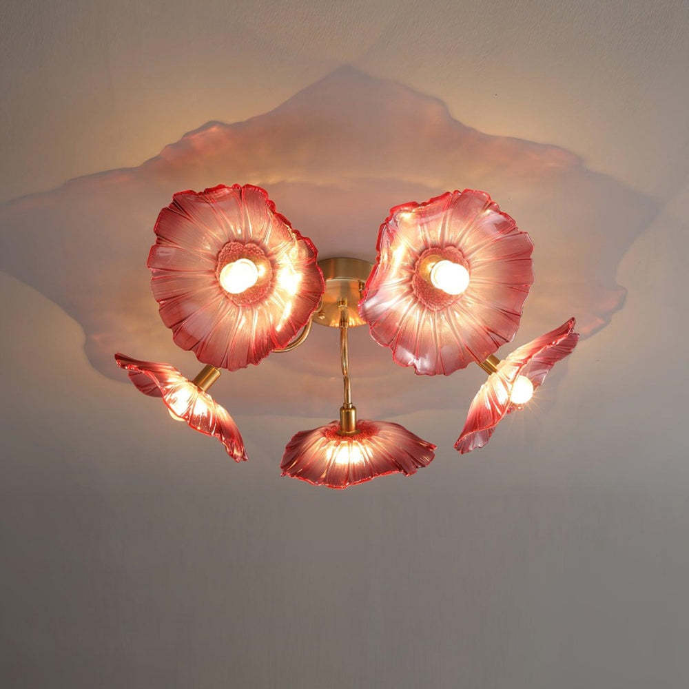 Hailie Modern Flower Ceiling Light Metal Glass Bedroom