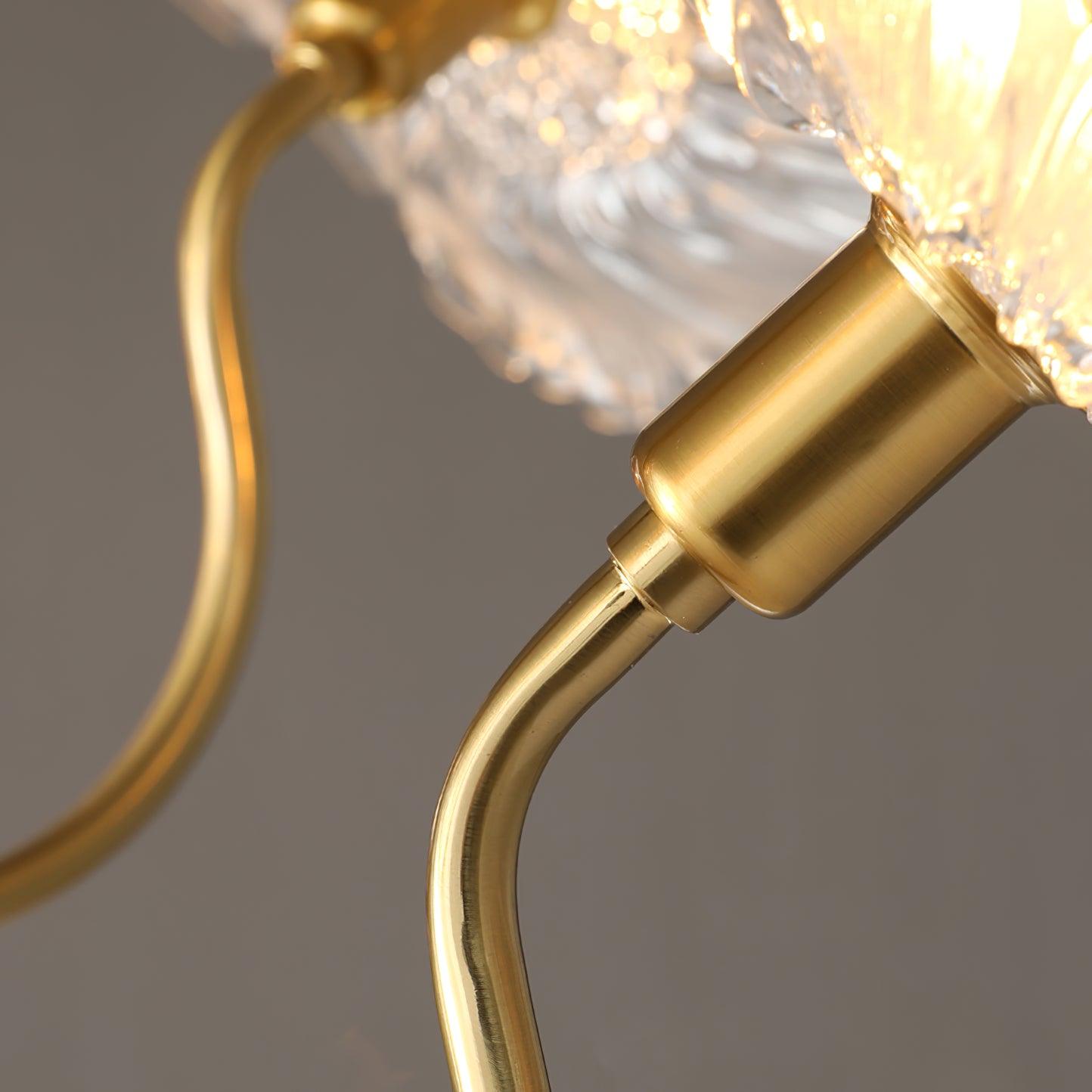 Lily Modern Flower Art Deco Metal Glass Chandelier Bedroom