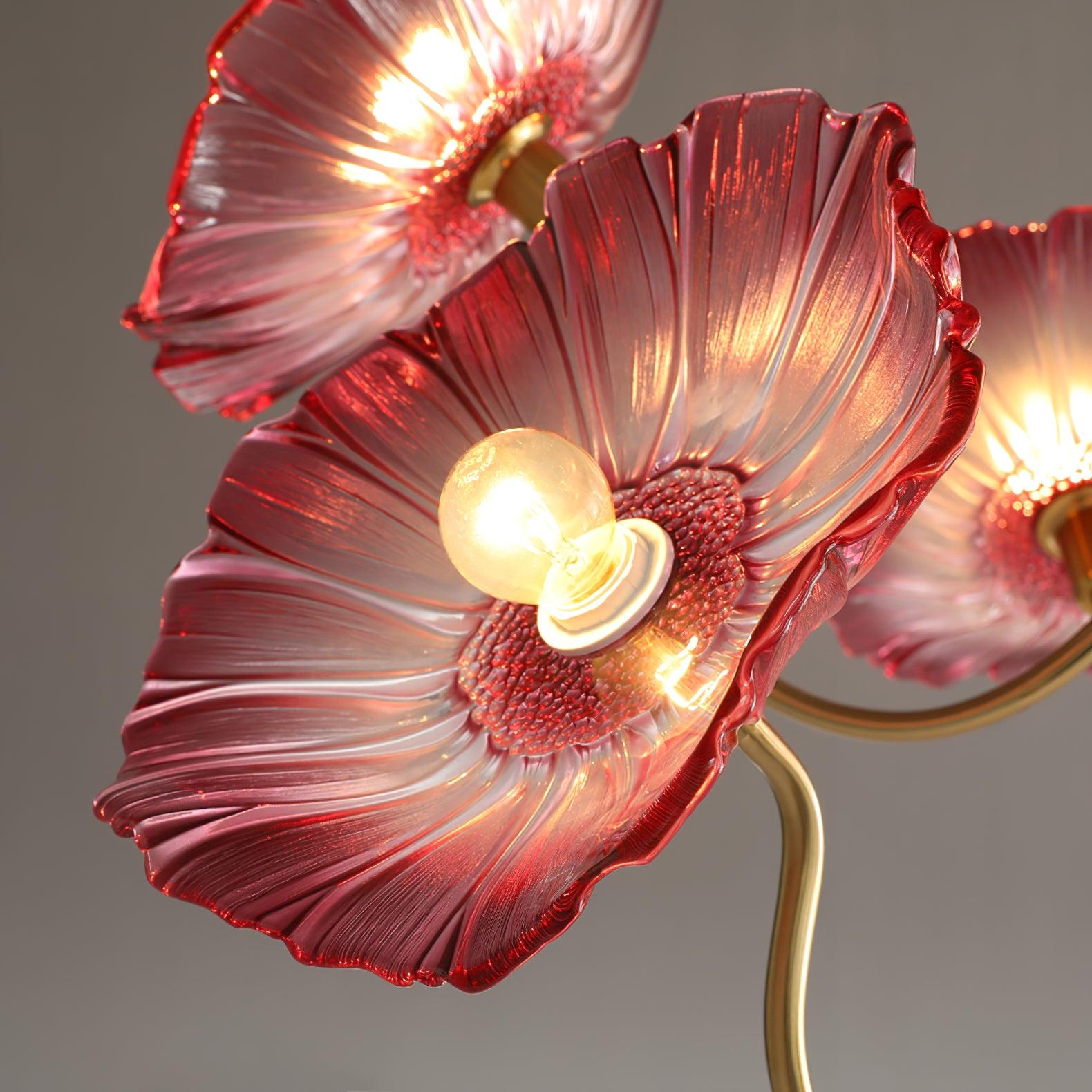 Lily Modern Flower Art Deco Metal Glass Chandelier Bedroom