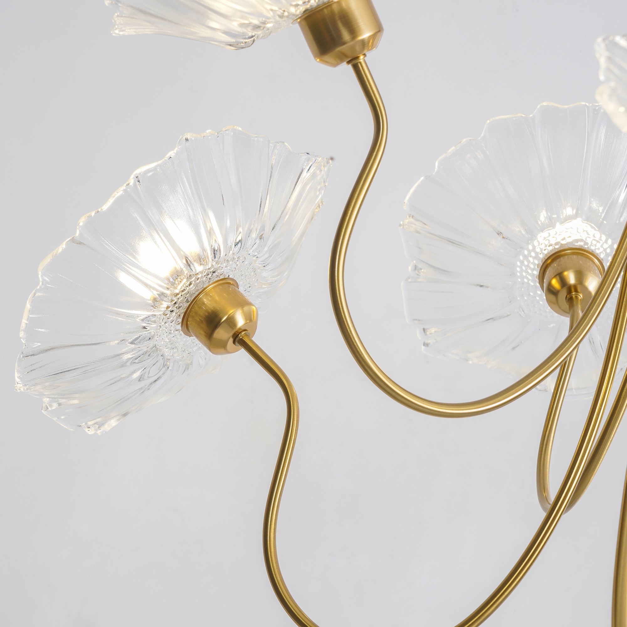 Lily Modern Flower Art Deco Metal Glass Chandelier Bedroom