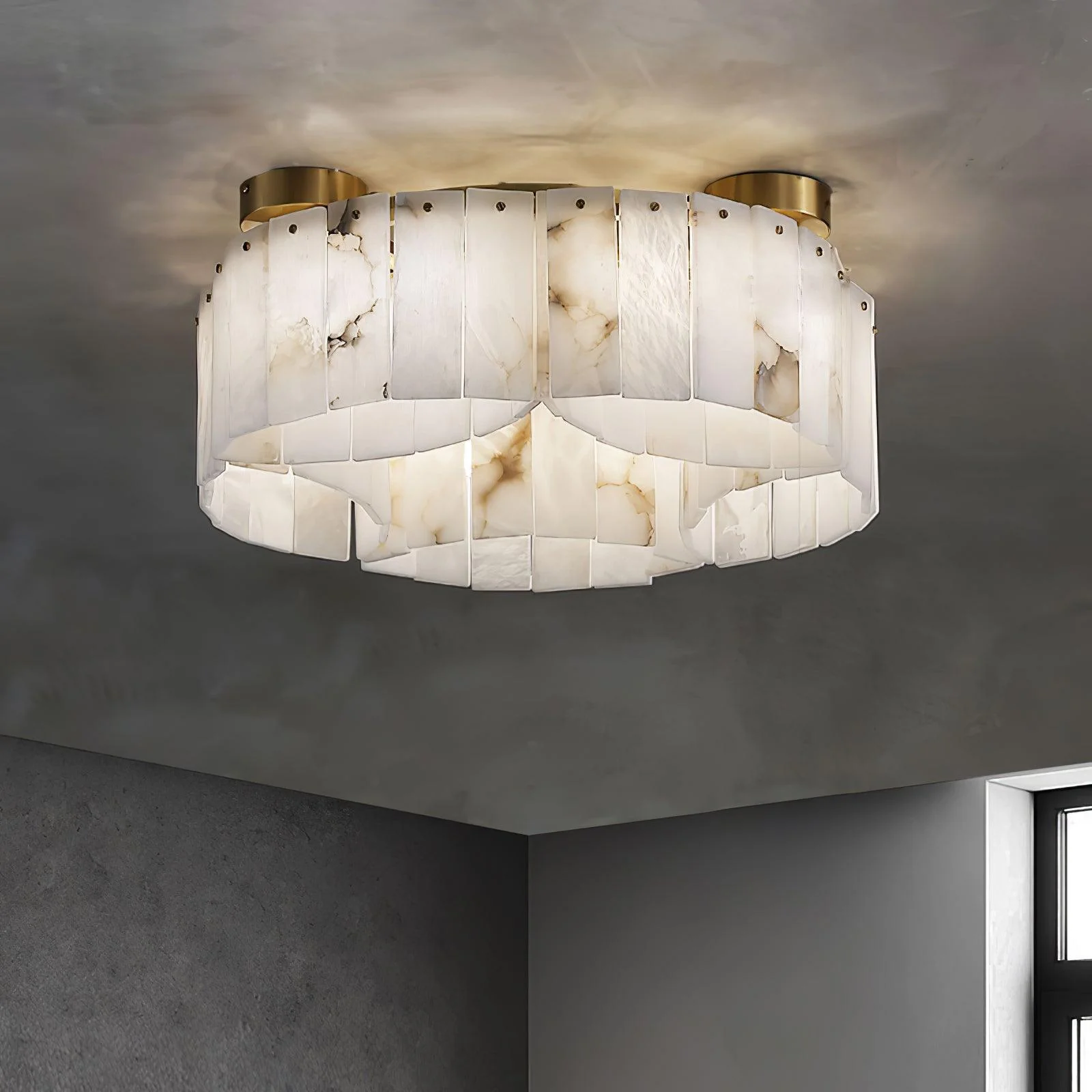 Jade Modern Luxury Alabaster Ceiling Light Living Room Dining Room