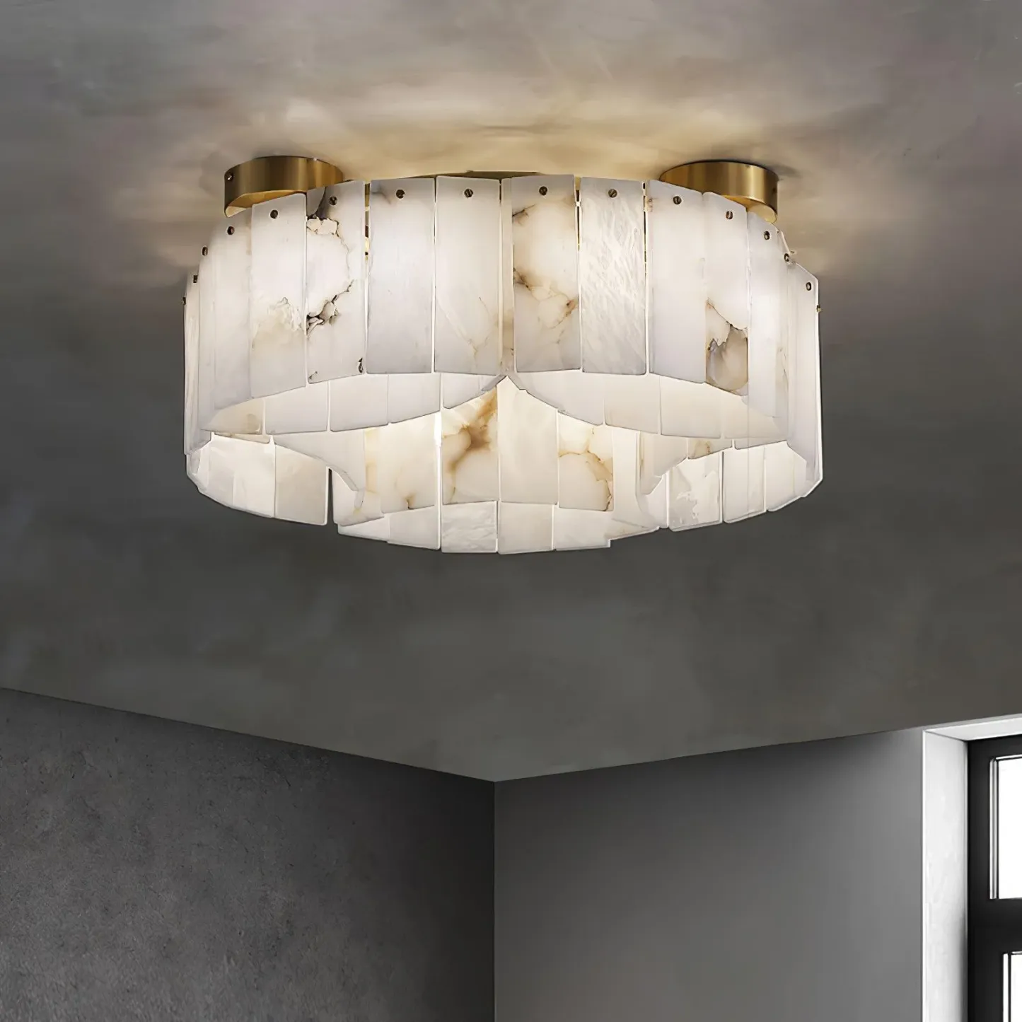 Modern Luxury Alabaster Ceiling Light Living Room Dining Room | Las Sola