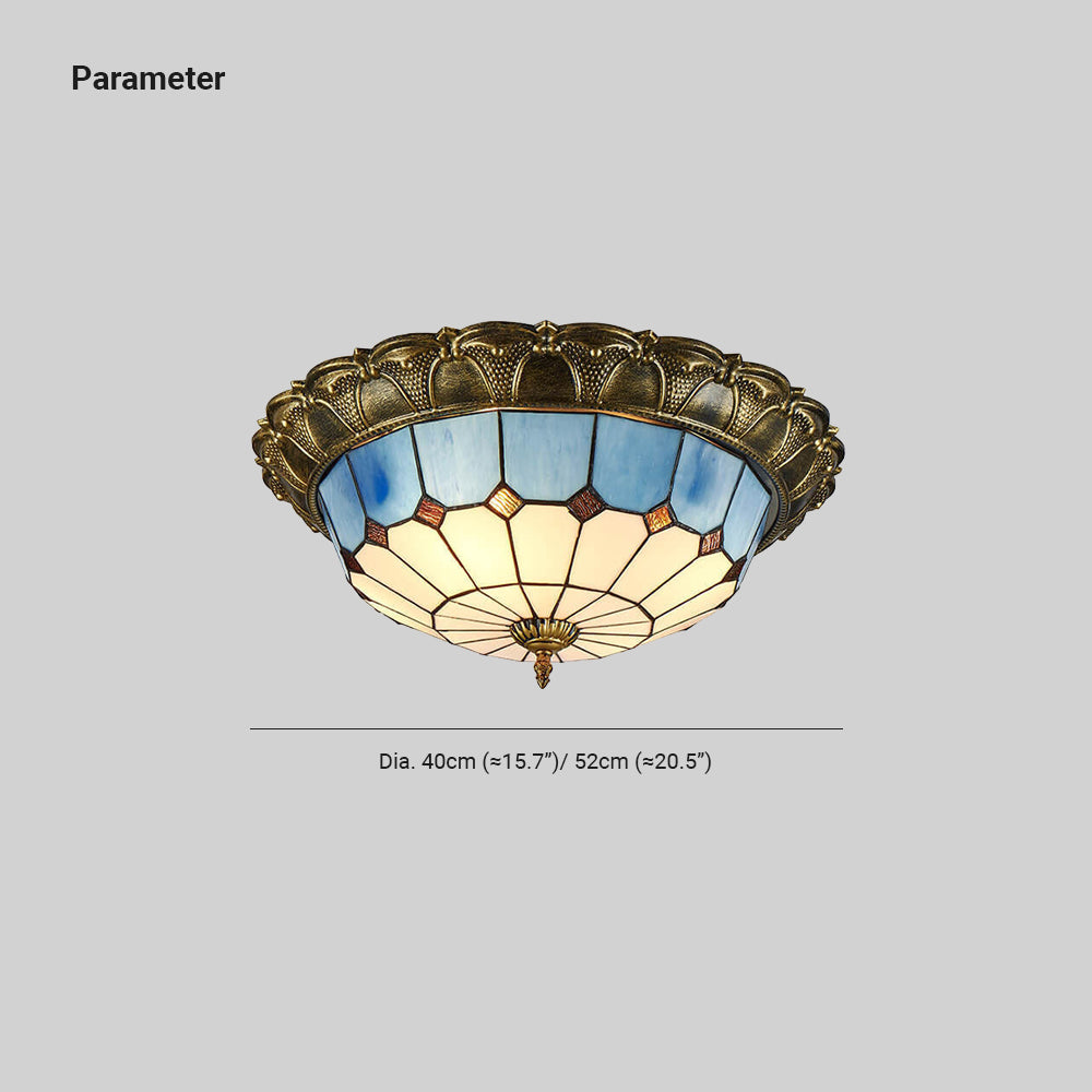 Eryn Retro LED Flush Mount Ceiling Light Glass Round Living Room