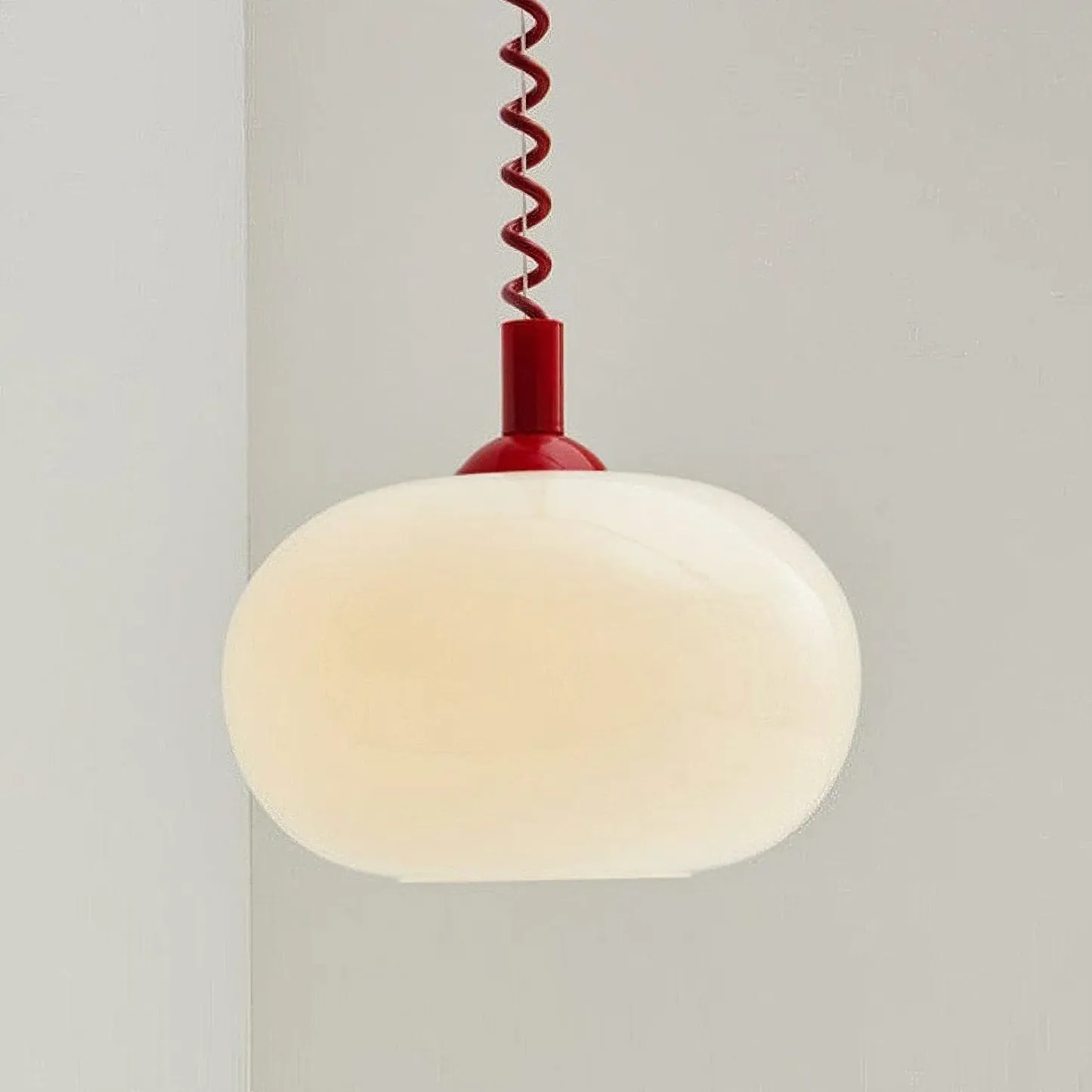Hailie Cute Round Metal Glass Pendant Light Living Room Dining Room