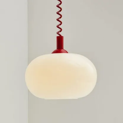 Hailie Cute Round Metal Glass Pendant Light Living Room Dining Room