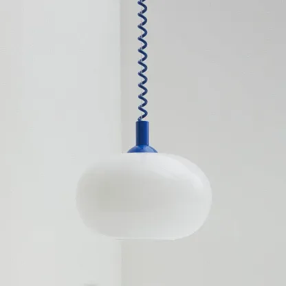 Hailie Cute Round Metal Glass Pendant Light Living Room Dining Room