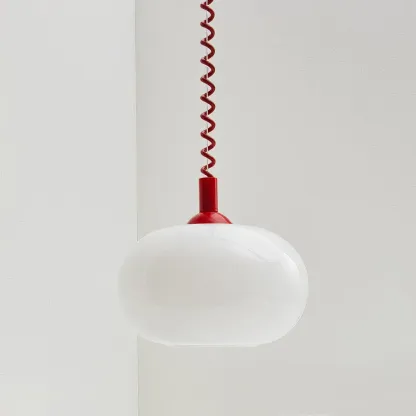 Hailie Minimalism Round Metal Glass Pendant Light Living Room Dining Room