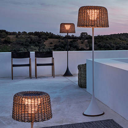 Ritta Waterproof Outdoor Floor Lamp, Rattan，Balcony/Terrace