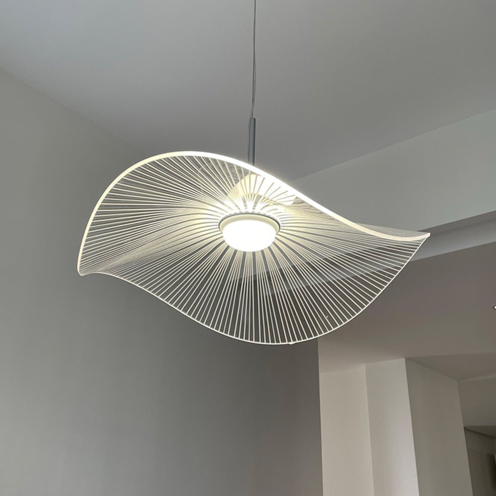 Carins Designer Lotus Leaf Shaped Metal Pendant Light,White