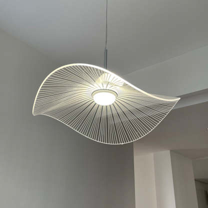 Carins Designer Lotus Leaf Shaped Metal Pendant Light,White