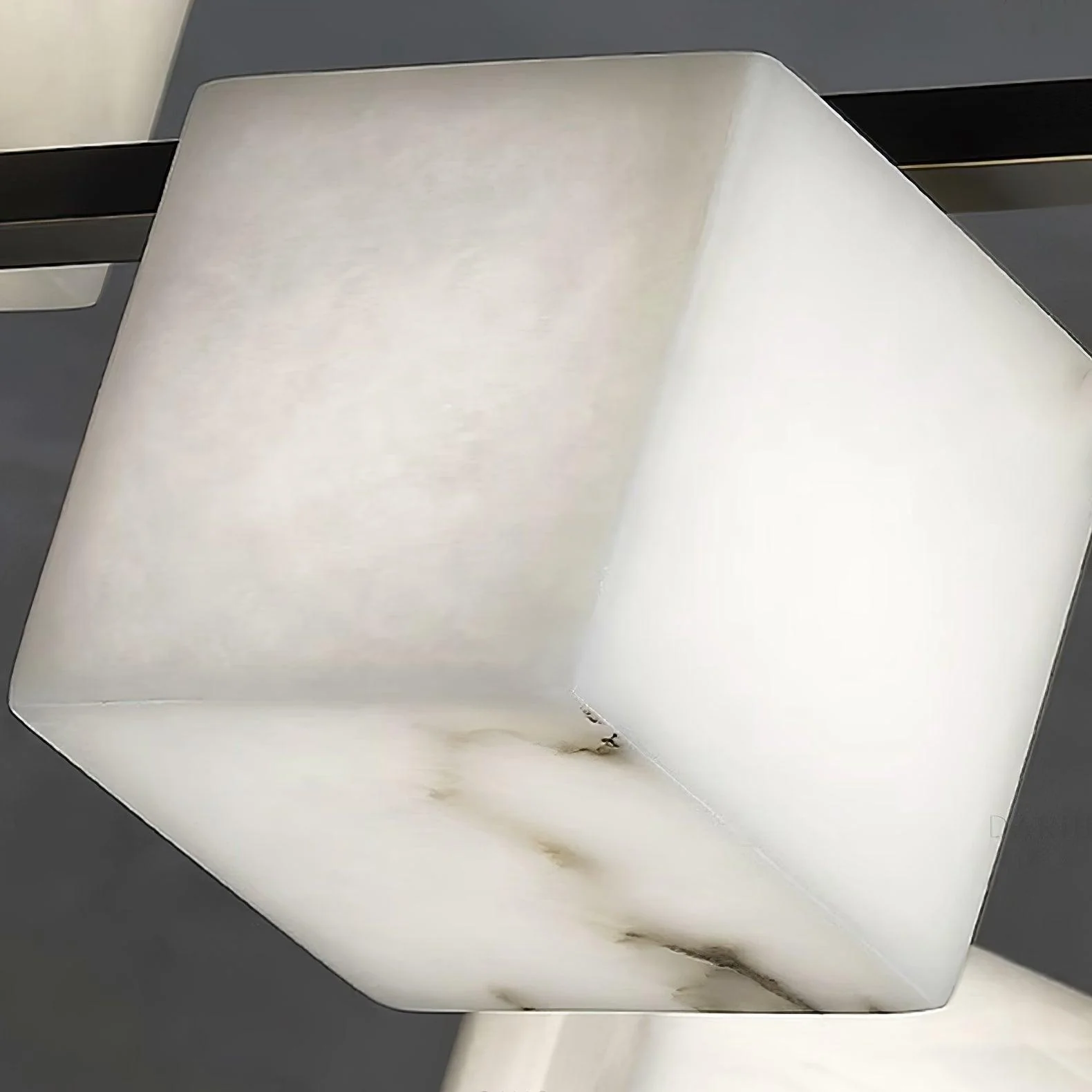Jade Geometric Style Chandelier Modern Alabaster Metal Living Room