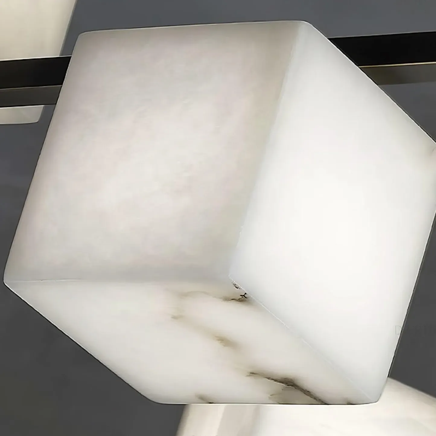 Jade Geometric Style Chandelier Modern Alabaster Metal Living Room