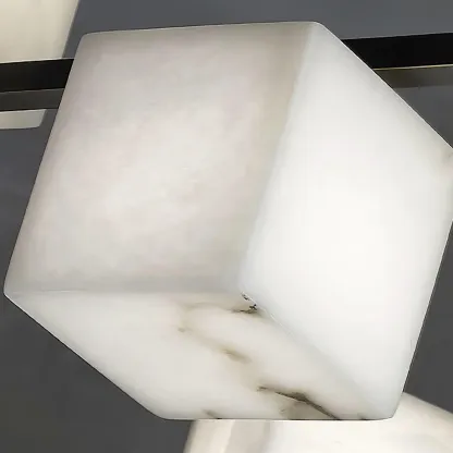 Jade Geometric Style Chandelier Modern Alabaster Metal Living Room