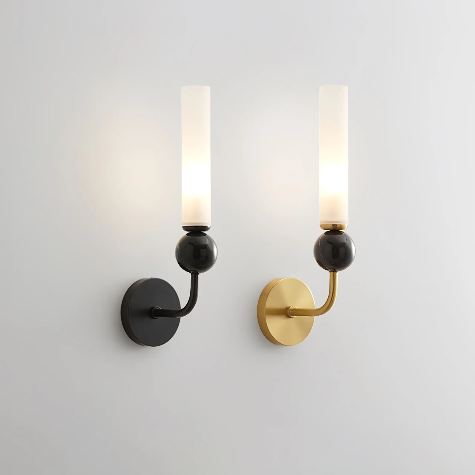 Edge Modern Marble Brass Acrylic Vertical Wall Lamp Living Room Bedroom