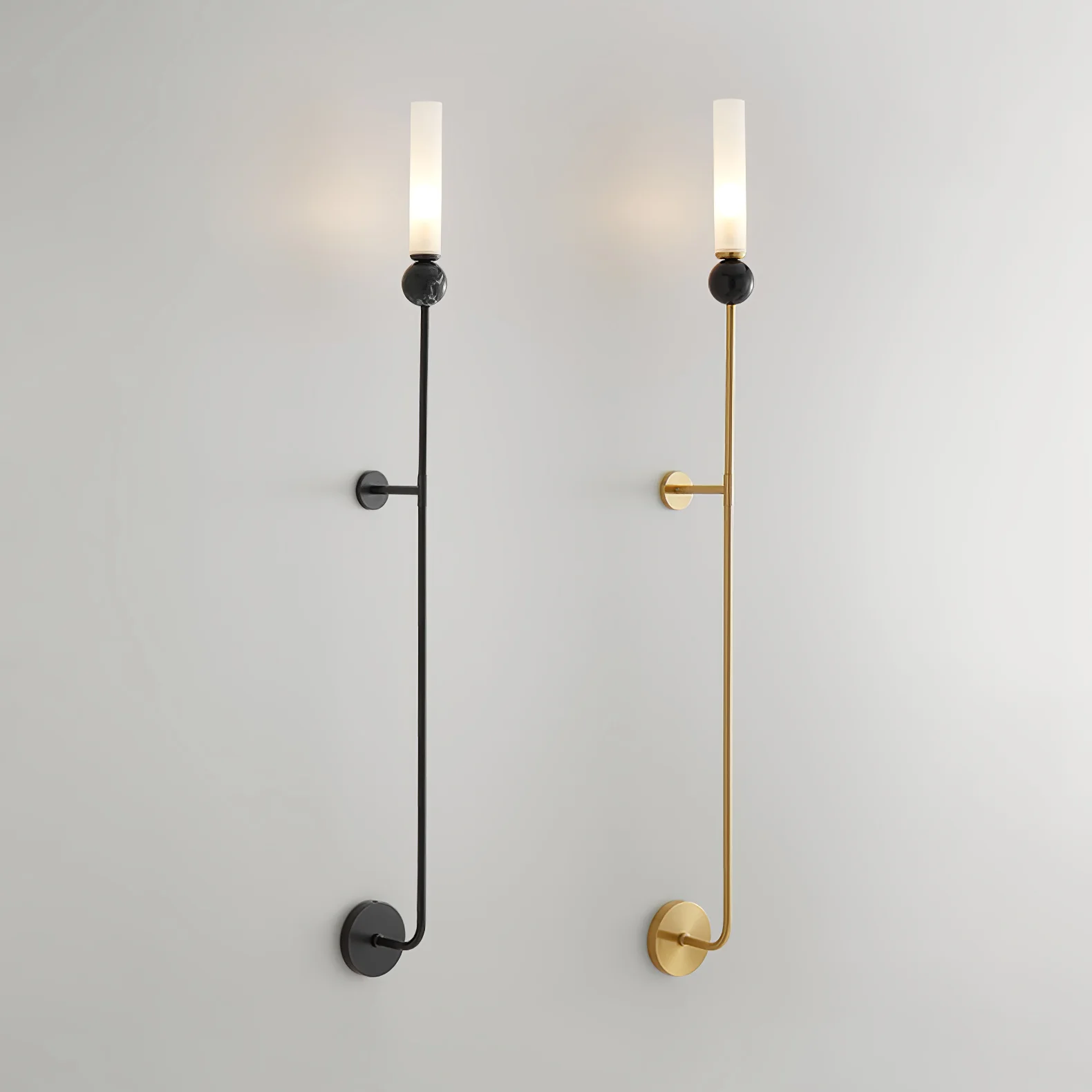Edge Modern Marble Brass Acrylic Vertical Wall Lamp Living Room Bedroom