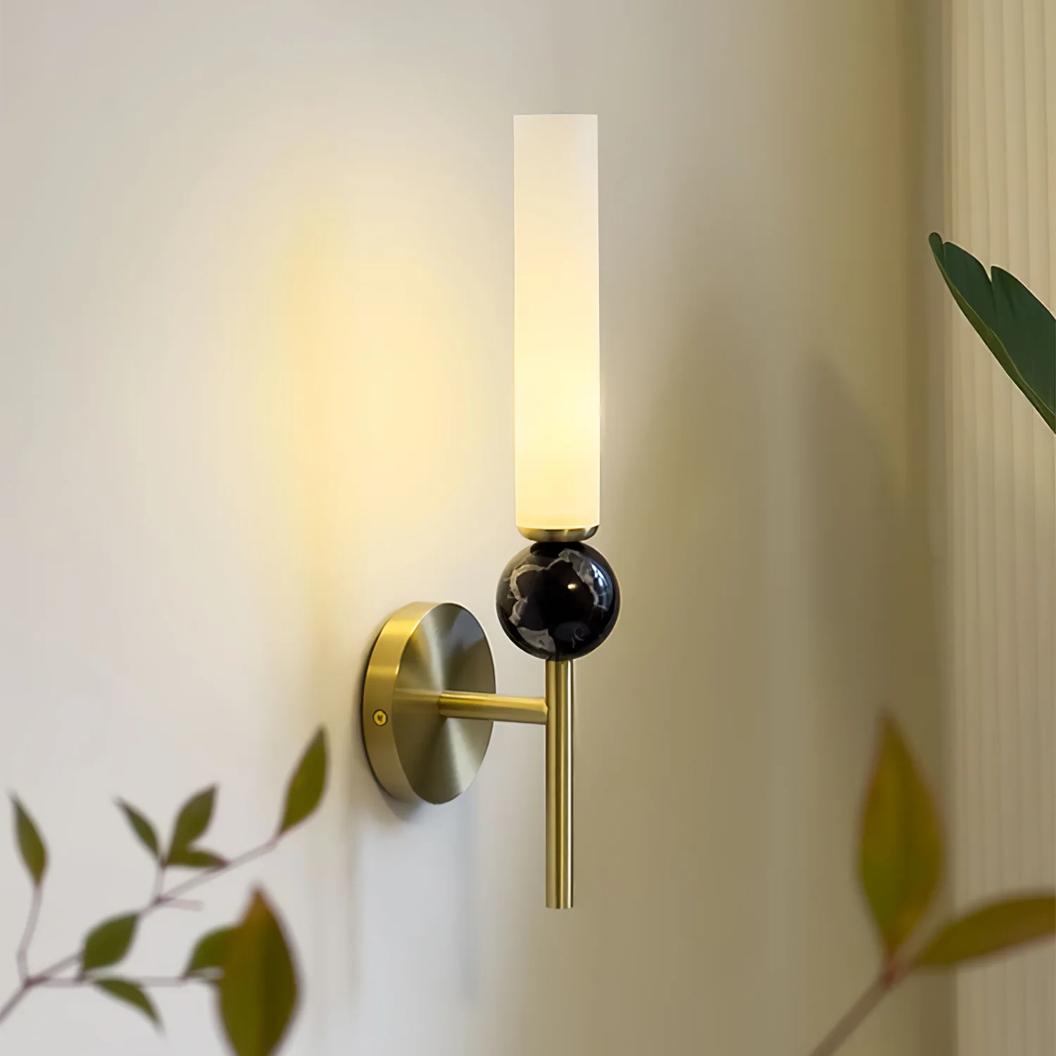 Edge Modern Marble Brass Acrylic Vertical Wall Lamp Living Room Bedroom