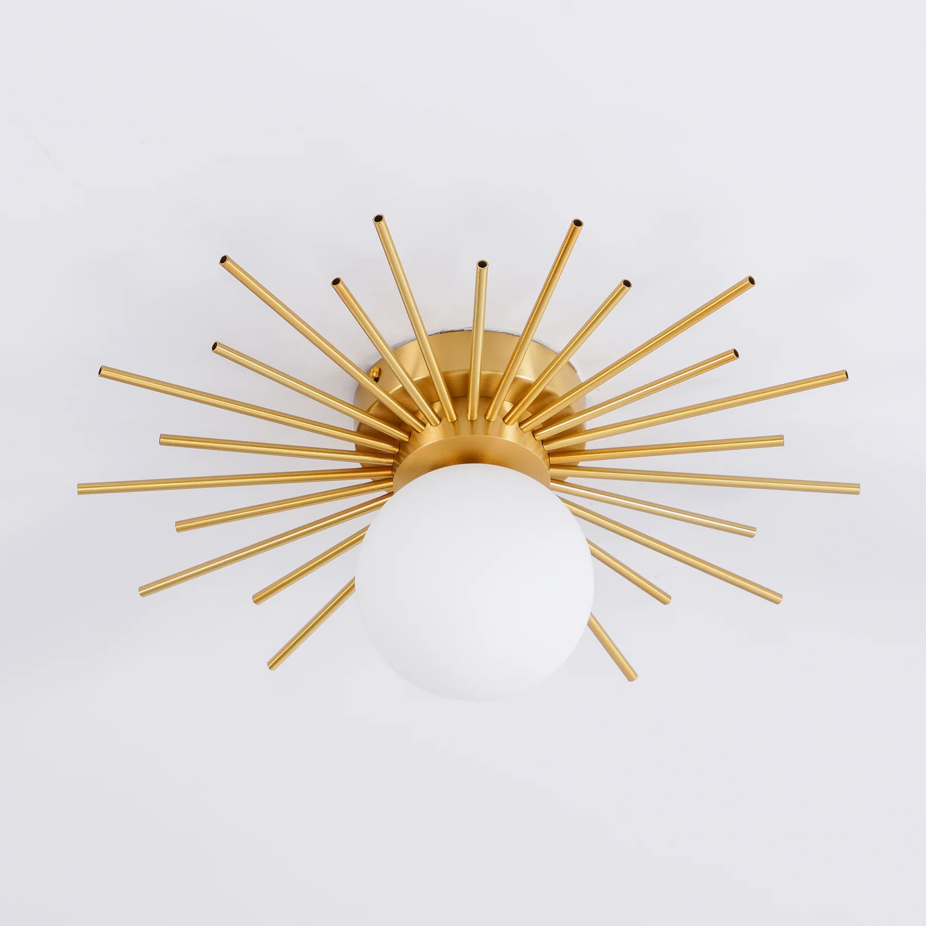 Lowry Vintage Classical Sun Brass Ceiling Light Bedroom Hallway