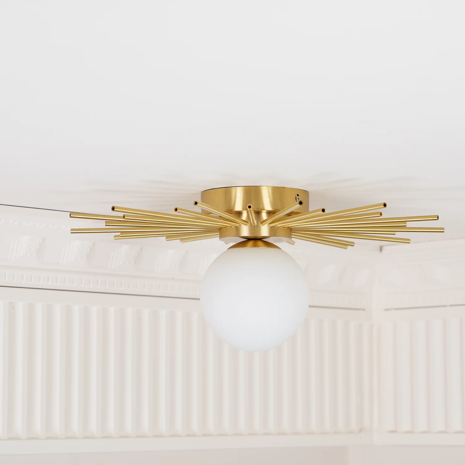 Lowry Vintage Classical Sun Brass Ceiling Light Bedroom Hallway