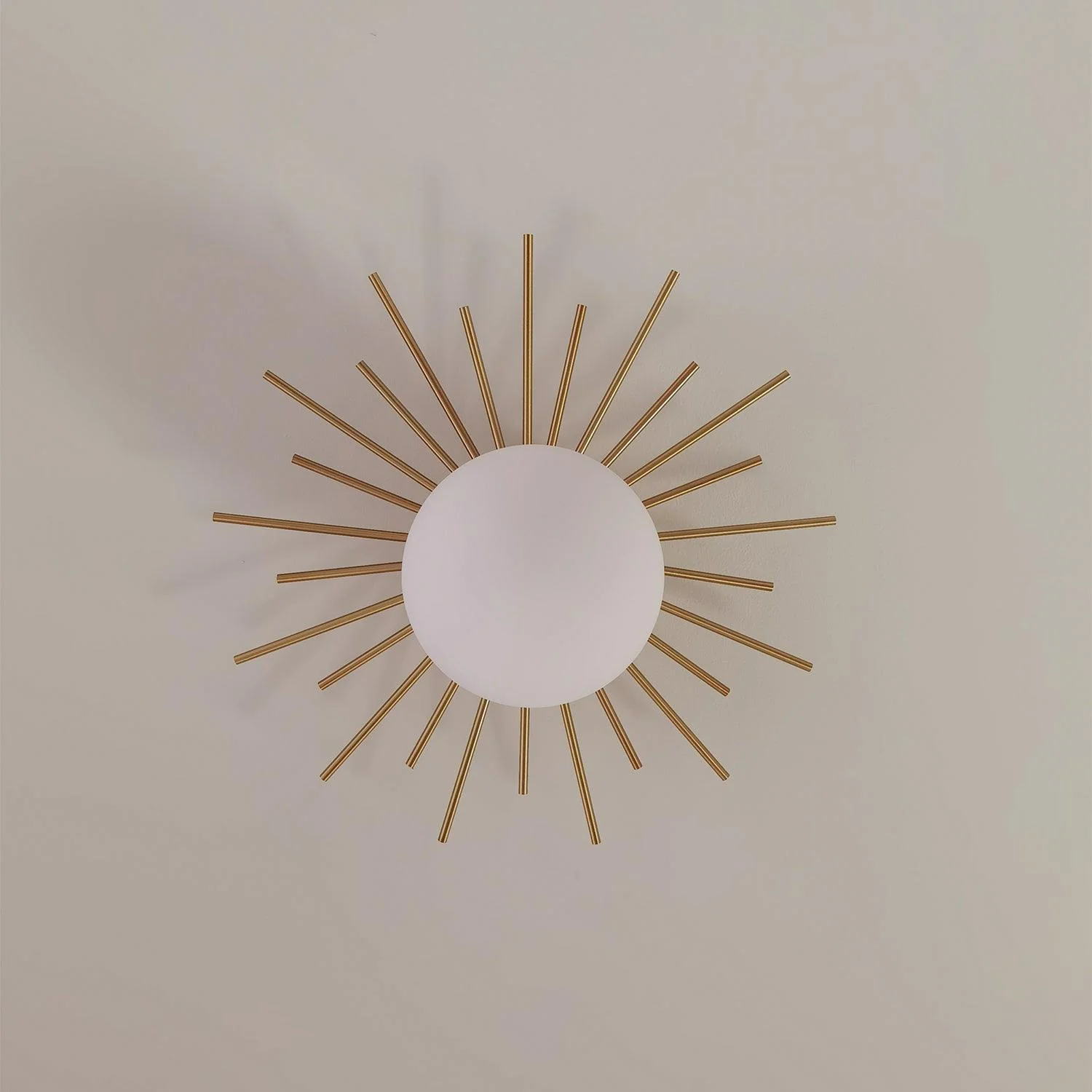 Lowry Vintage Classical Sun Brass Ceiling Light Bedroom Hallway