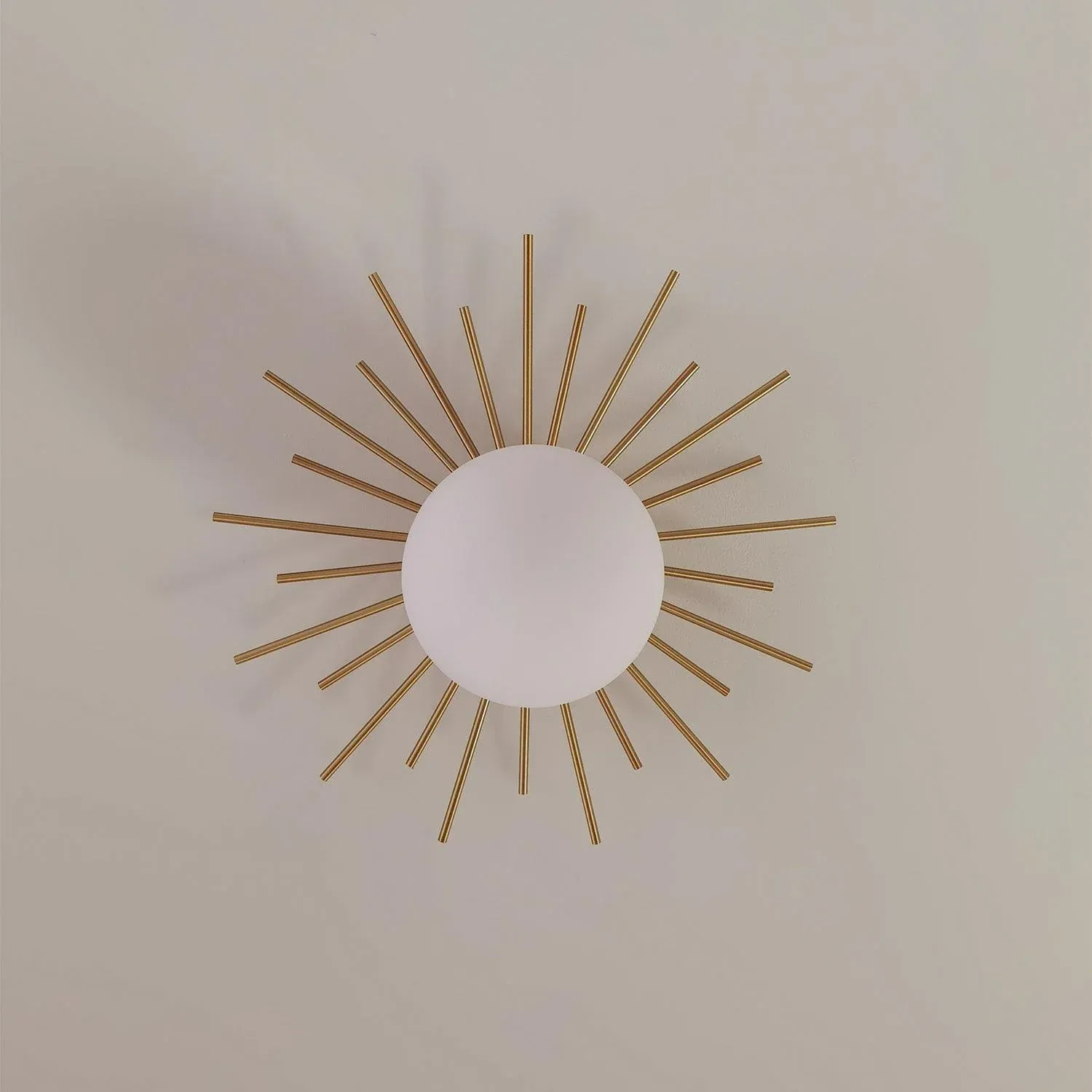 Lowry Vintage Classical Sun Brass Ceiling Light Bedroom Hallway