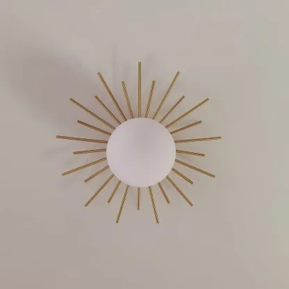 Lowry Vintage Classical Sun Brass Ceiling Light Bedroom Hallway