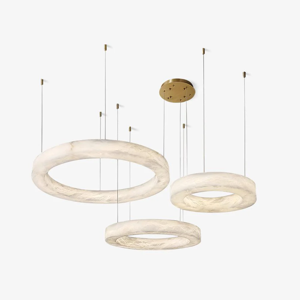 Jade Contemporary Alabaster Metal Chandelier Living Room