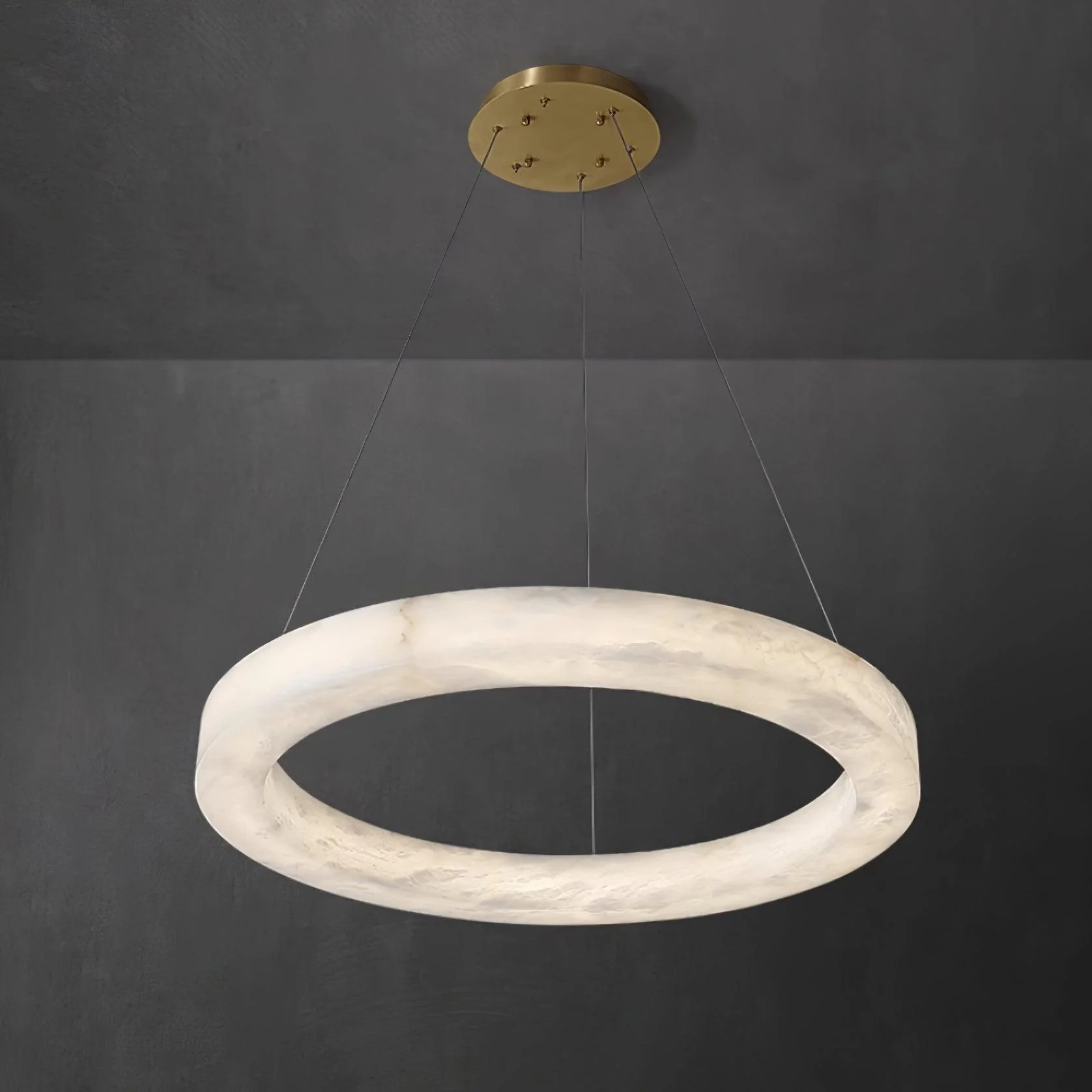 Jade Contemporary Alabaster Metal Chandelier Living Room