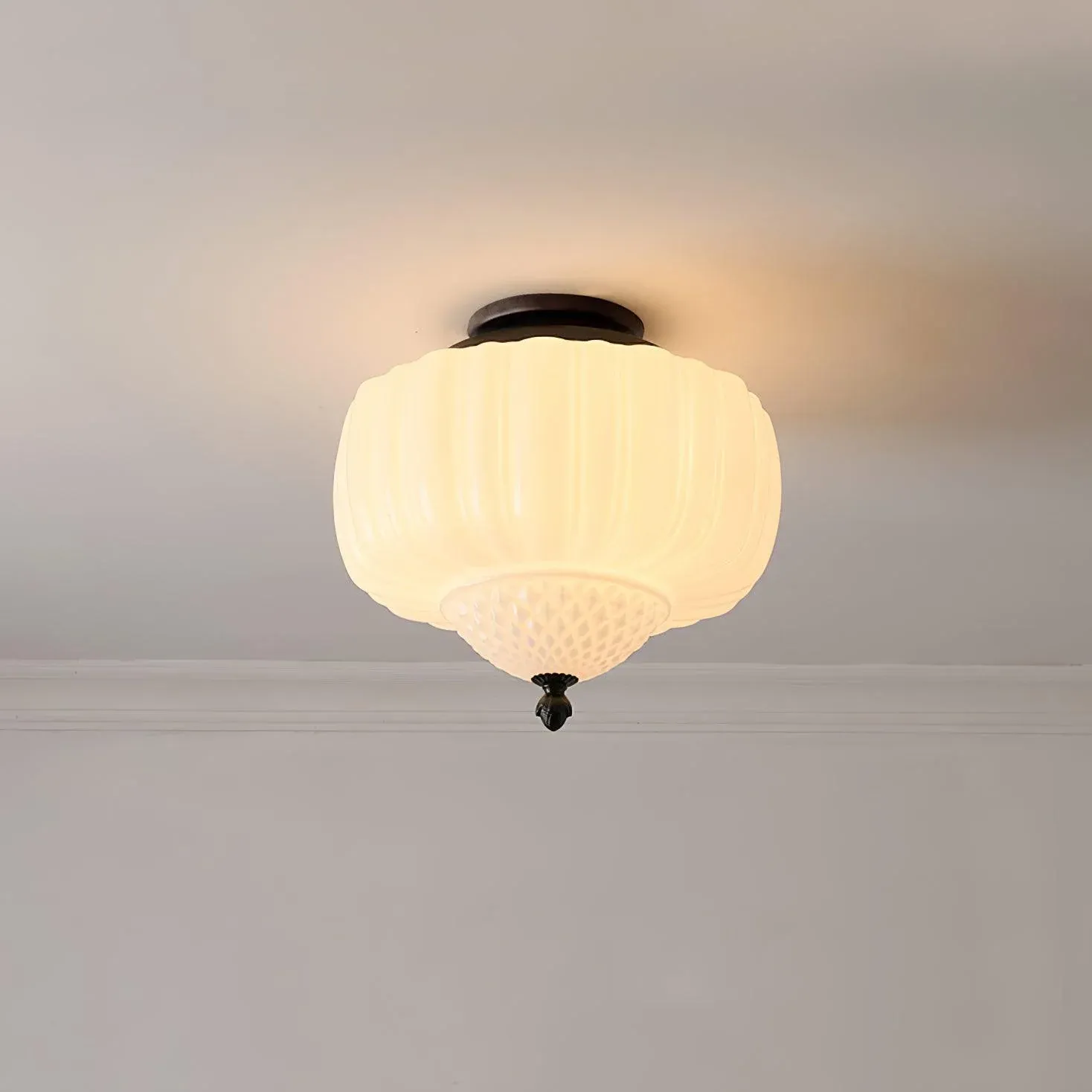 Quinn Vintage Metal Glass Ceiling Light Living Room Bedroom