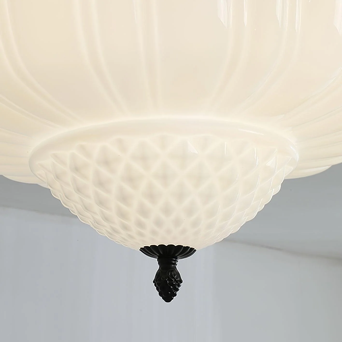Quinn Vintage Metal Glass Ceiling Light Living Room Bedroom