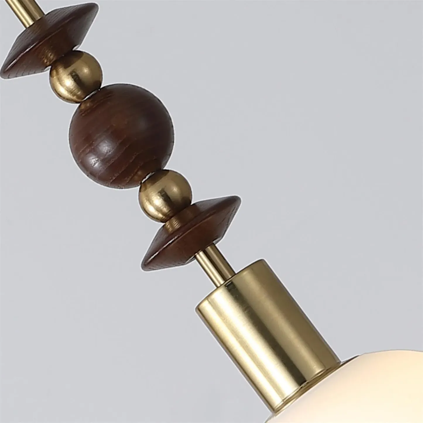 Hailie Minimalism Metal Glass Wood Pendant Light Bedroom Living Room