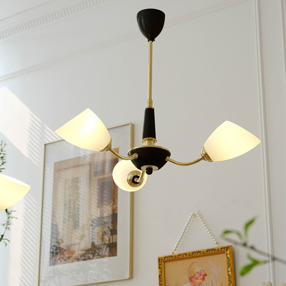 Lily Medieval Simple Chandelier Glass Metal Dining Room