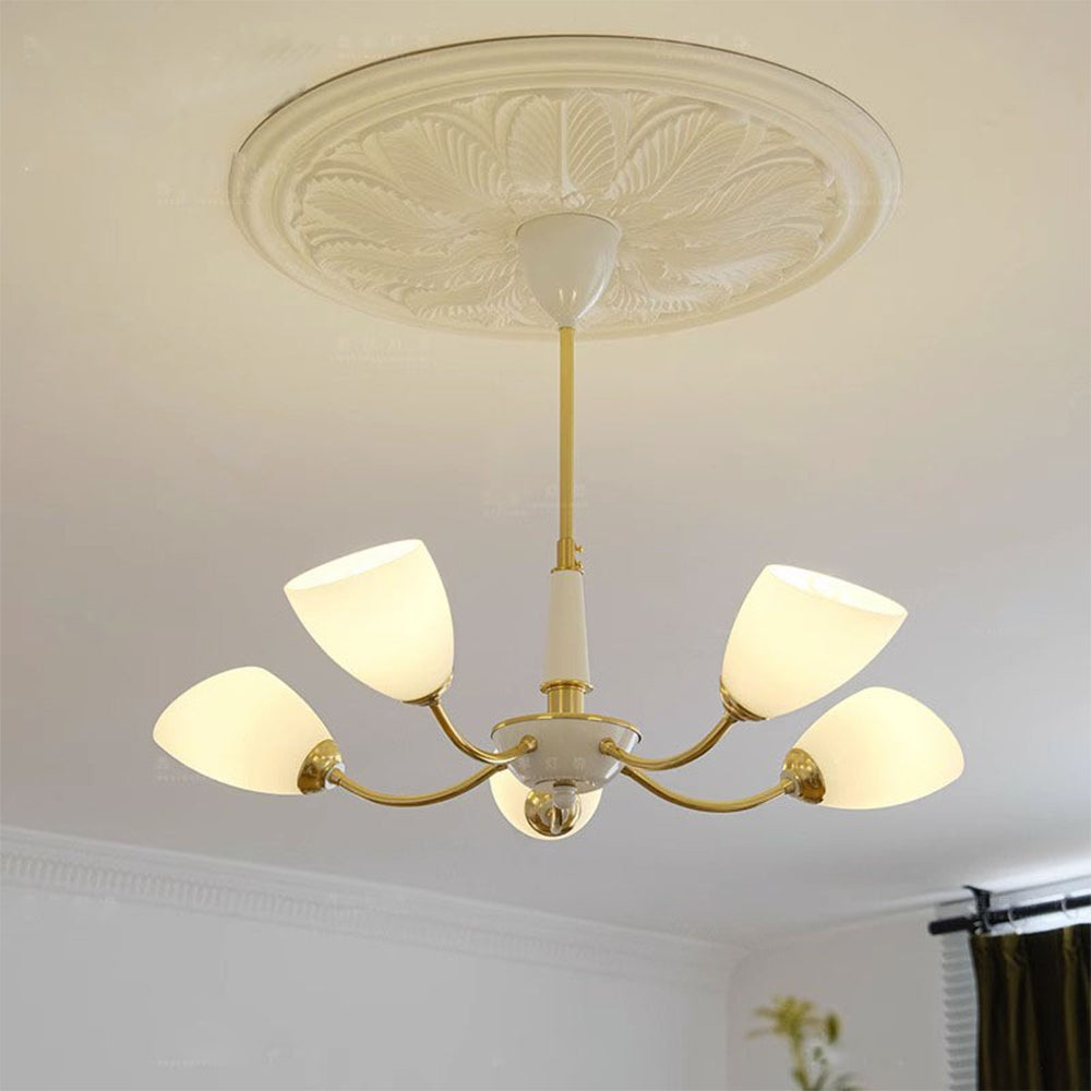 Lily Medieval Simple Chandelier Glass Metal Dining Room