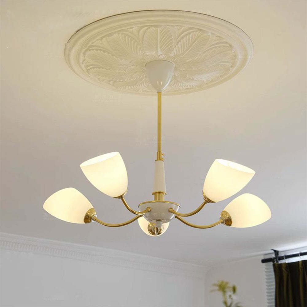 Lily Medieval Simple Chandelier Glass Metal Dining Room